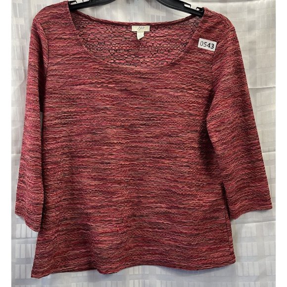 J Jill Women's top Pullover Multicolor Textured Shirt Size M - Picture 8 of 12